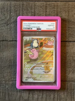 2024 POKEMON TWM EN-TWILIGHT MASQUERADE ILLUSTRATION RARE #187 CHANSEY PSA 10 - Image 1