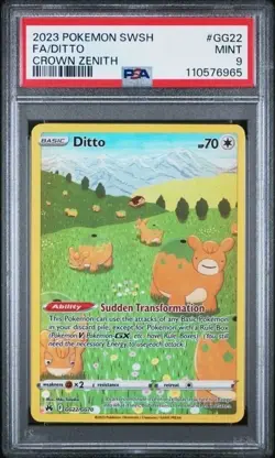 DITTO #GG22/GG70 PSA 9 • 2023 Full Art Pokemon Crown Zenith MINT 6965 - Image 1