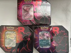 Pokemon Destined Rivals Team Rocket Tin Set of 3 Mewtwo Persian Nido - Image 1