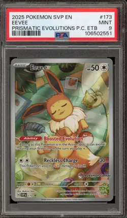Pokemon Eevee Prismatic Evolutions P.M. Center Promo SVP EN 173 PSA 9 Mint - Image 1