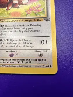 1ST EDITION EEVEE 51/64 JUNGLE BASE SET VINTAGE 1999 POKEMON TCG - Image 4
