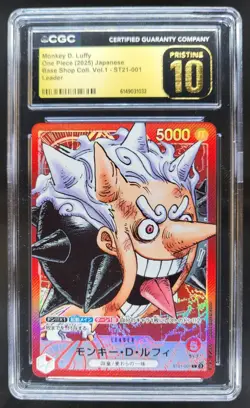 2025 ONE PIECE JP MONKEY D. LUFFY LEADER ST21-001 CGC 10 PRISTINE T PT - Image 1