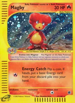 1x Magby - 17/165 - Holo Rare NM-Mint Pokemon G2 - Expedition - Image 1