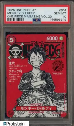 Auction #9 2025 One Piece JPN One Piece Magazine Vol.20 Monkey D Luffy PSA 10 - Image 1