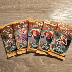 Disney Lorcana TCG Set 12 Wilds Unknown Booster Pack 5X factory sealed Lot of 5 - Image 2