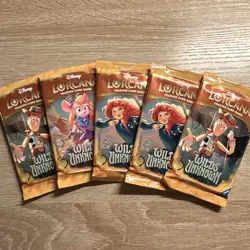 Disney Lorcana TCG Set 12 Wilds Unknown Booster Pack 5X factory sealed Lot of 5 - Image 3