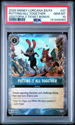 2025 DISNEY LORCANA EN P3-PROMO #27 PUTTING IT ALL TOGETHER PSA 10 - Image 1