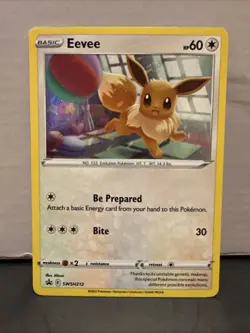 Pokemon TCG Eevee SWSH212 Holo Sword Shield Cosmos Black Star Promo Card - Image 1