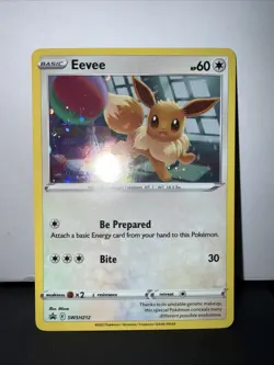 Pokemon TCG Eevee SWSH212 Holo Sword Shield Cosmos Black Star Promo Card - Image 2
