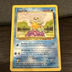 Squirtle Base Set Regular Card 063/102 Near Mint Pokemon TCG - Image 1