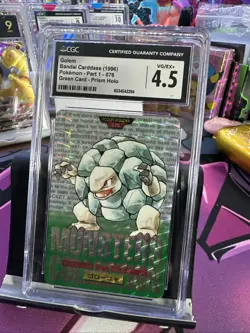 Golem Bandai Carddass 1996 Pokemon – Part One – #076 Green Card – Prism Holo - Image 3