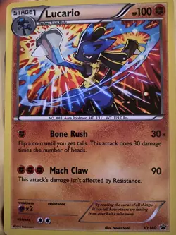 LUCARIO COSMOS HOLO FOIL XY140 BLACK STAR PROMO card XY 2016 Pokemon TCG - Image 1