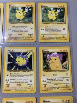 Pokemon TCG VTG Pikachu Lot of 9 Cards Base Set, Jungle Set, Gym Challenge, Neo - Image 3