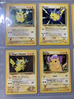Pokemon TCG VTG Pikachu Lot of 9 Cards Base Set, Jungle Set, Gym Challenge, Neo - Image 5