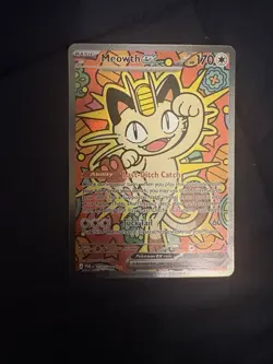 Meowth EX 121/088 Evolutions Ultra Rare Full Art Holo Pokemon TCG Card - Image 1