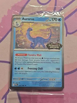 Pokemon Aurorus Perfect Order STAMPED Promo Cosmos Holo Card #24 SEALED 🦕 NM - Image 1