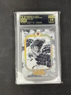 Monkey D. Luffy Gear 4 One Piece Unofficial SKR Card Mana Graded 10 - Image 1