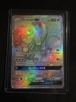 Pokemon TCG Drampa GX 160/145 Rainbow Secret Rare Card SM Guardians Rising - Image 1
