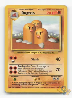 Pokemon TCG - Dugtrio 19/102 Lightly Played Rare Base Set Unlimited - Image 1