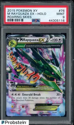 2015 Pokemon XY Roaring Skies #76 M Rayquaza Ex Holo PSA 9 MINT - Image 1