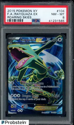 2015 Pokemon XY Roaring Skies #104 Rayquaza Ex FA PSA 8 nM-MT - Image 1