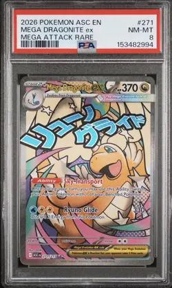 Pokemon Ascended Heroes MEGA DRAGONITE EX 271 /217 PSA 8 NM-MT Mega Attack Rare - Image 1