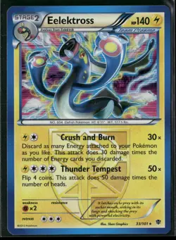 Eelektross 33/101 Holo Rare Plasma Blast Pokemon Holo Moderately Played - Image 1