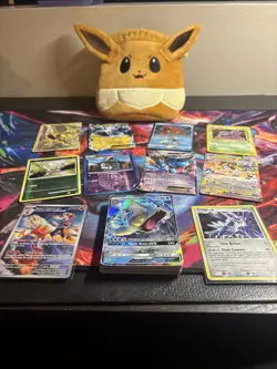 Pokemon Holo/Reverse Holo Lot x46 EX Rare Vintage/Modern + Eevee Pouch NM-HP - Image 1