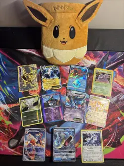 Pokemon Holo/Reverse Holo Lot x46 EX Rare Vintage/Modern + Eevee Pouch NM-HP - Image 2
