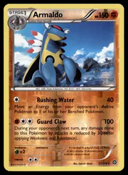 Armaldo 57/114 Rare Steam Siege Pokemon Reverse Holo Lightly Played - Image 1