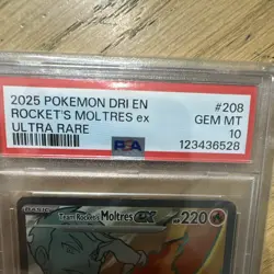 Pokemon Team Rocket's Moltres ex 208/182 Destined Rivals Holo PSA 10 - Image 2