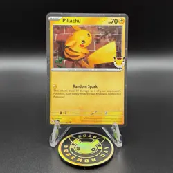Pokemon TCG - Pikachu 051/162 - 30th Anniversary Stamped Promo With Coin - Image 1