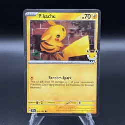 Pokemon TCG - Pikachu 051/162 - 30th Anniversary Stamped Promo With Coin - Image 2