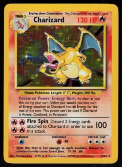 Charizard 4/102 Base Set Unlimited Holo Rare Holo POKEMON - Image 1