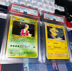Lot of 2 PSA Graded Pokemon Card - Pikachu and Meganium - Image 1