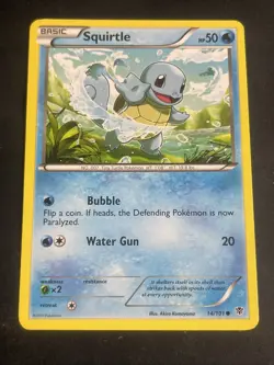 Squirtle 14/101 Common Plasma Blast Pokemon Moderately Played - Image 1