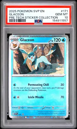 154911557 Glaceon 2025 Pokemon SV Prismatic Evolutions Promo #171 PSA 10 - Image 1