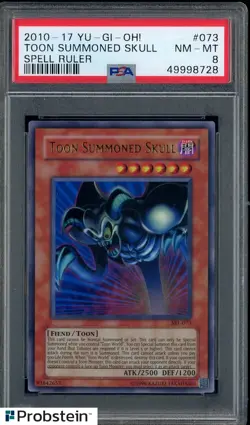 2010 Yu-Gi-Oh! Spell Ruler #073 Toon Summoned Skull PSA 8 NM-MT - Image 1
