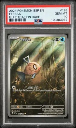 2024 Pokemon SSP En-Surging Sparks Feebas Illustration Rare Card PSA 10 198/191 - Image 1