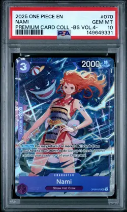 2025 ONE PIECE PREMIUM COLLECTION BEST SELECTION VOL.4 070 NAMI Gengar PSA 10 - Image 1