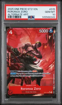 Starter Deck EX: Gear 5 #ST21-015 Roronoa Zoro (Parallel) PSA 10 - Image 1