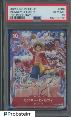2024 One Piece Japanese One Piece Day #006 Monkey.D.Luffy PSA 10 - Image 1