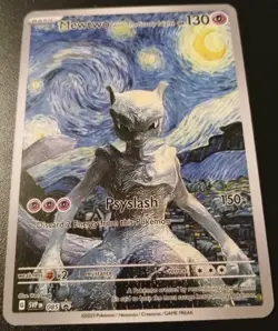 Pokemon MEWTWO Starry Night Van Gogh Beautiful Moon Card - Image 2