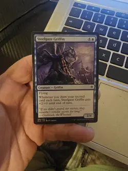 Steelgaze Griffin (Common) Throne Of Eldraine Magic Card - Image 1