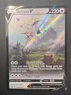Pokemon TCG Arceus v SWSH Black Star Promo Holo Card SWSH204 Near Mint Condition - Image 1