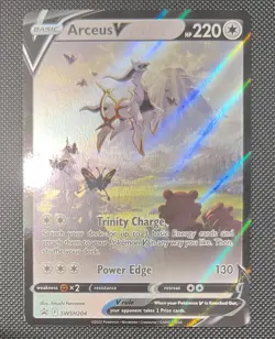 Pokemon TCG Arceus v SWSH Black Star Promo Holo Card SWSH204 Near Mint Condition - Image 2