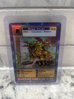 1999 Digimon SaberLeomon ST-34 1st Edition Holo Card - Image 1