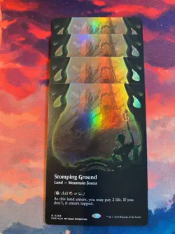 MTG Edge of Eternities Stomping Ground Borderless Foil x 4 (Play Set) - Image 1
