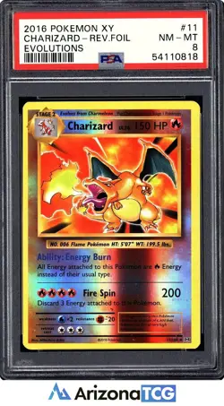 Pokemon 2016 Charizard 11/108 Reverse Foil Evolutions PSA 8 - Image 1