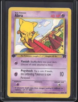 2000 Pokemon Team Rocket First Edition Abra #49/82 HP - Image 1